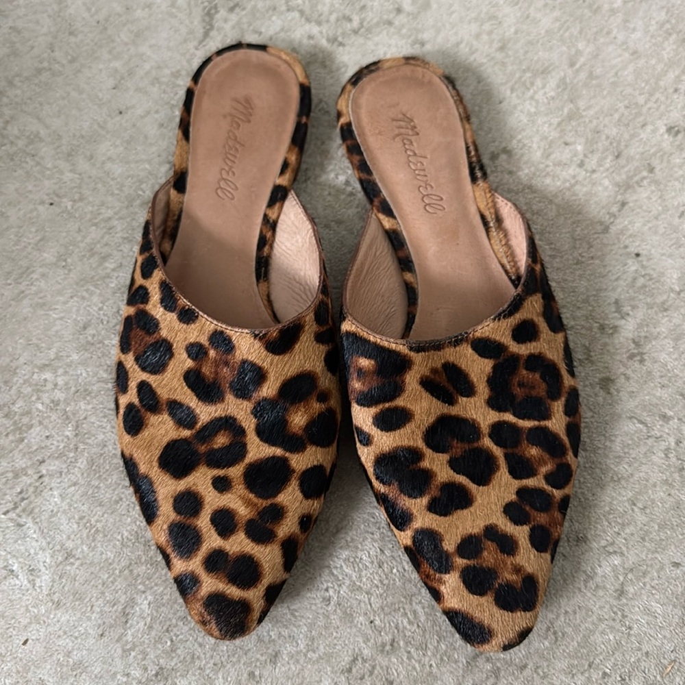 Madewell leopard print mules